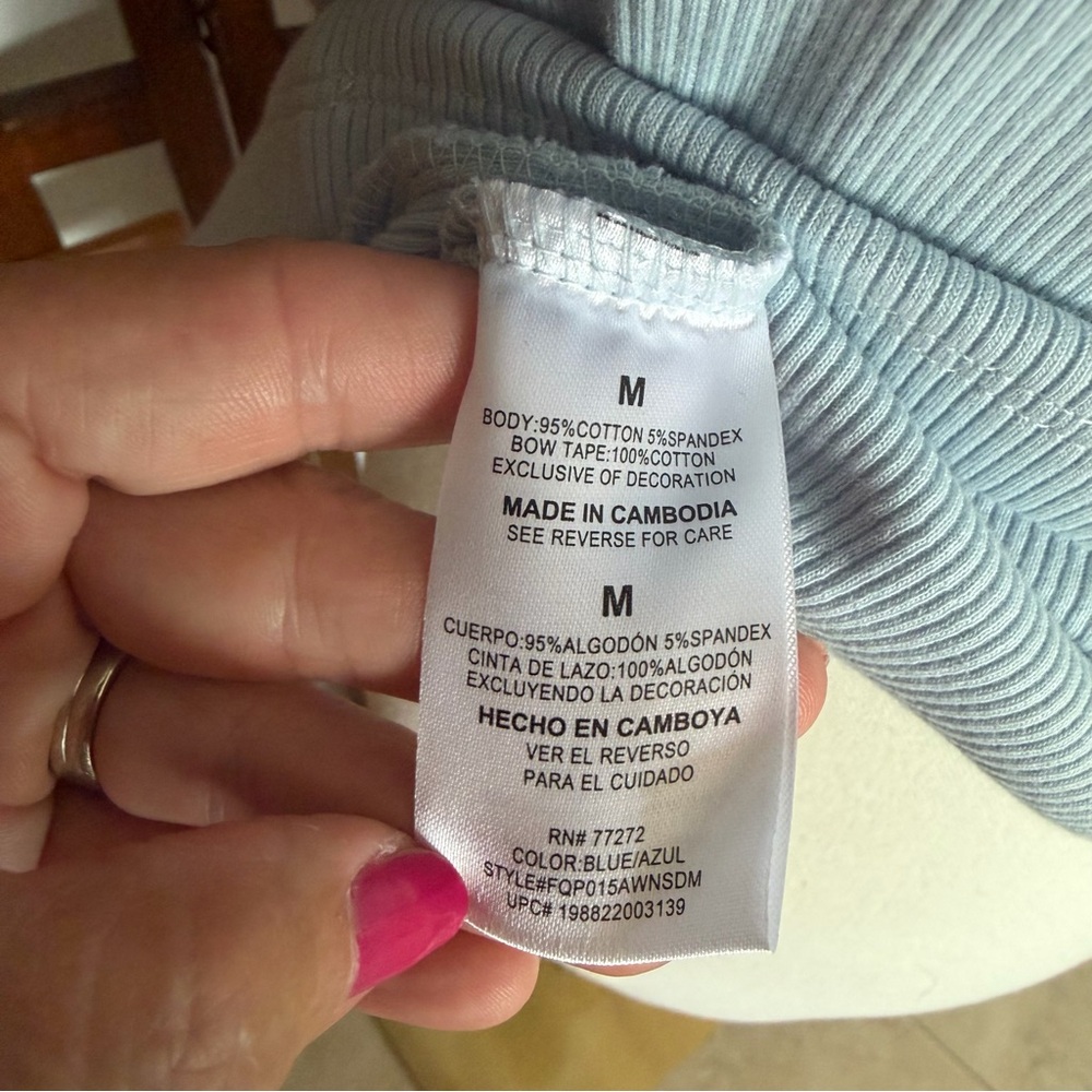 NWT French Connection bow tank top dream blue medium - Picture 9 of 10
